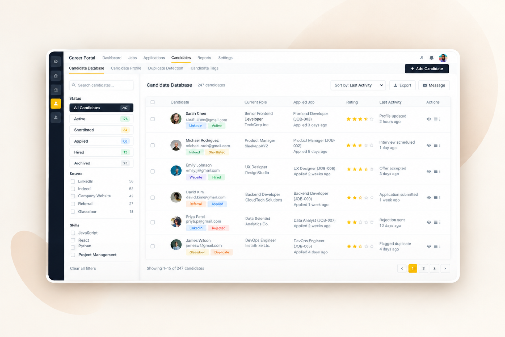 Advanced Candidate Tracking & Screening
