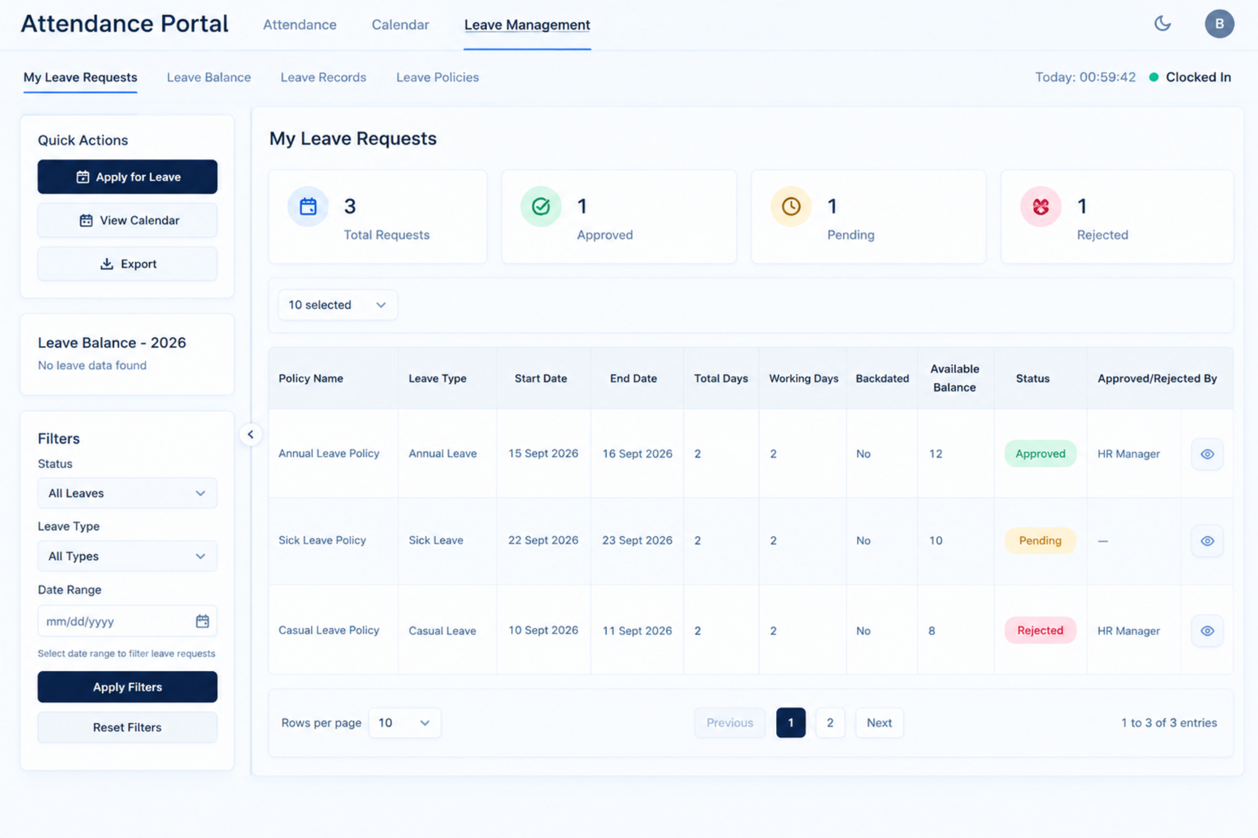 Streamlined Leave Management