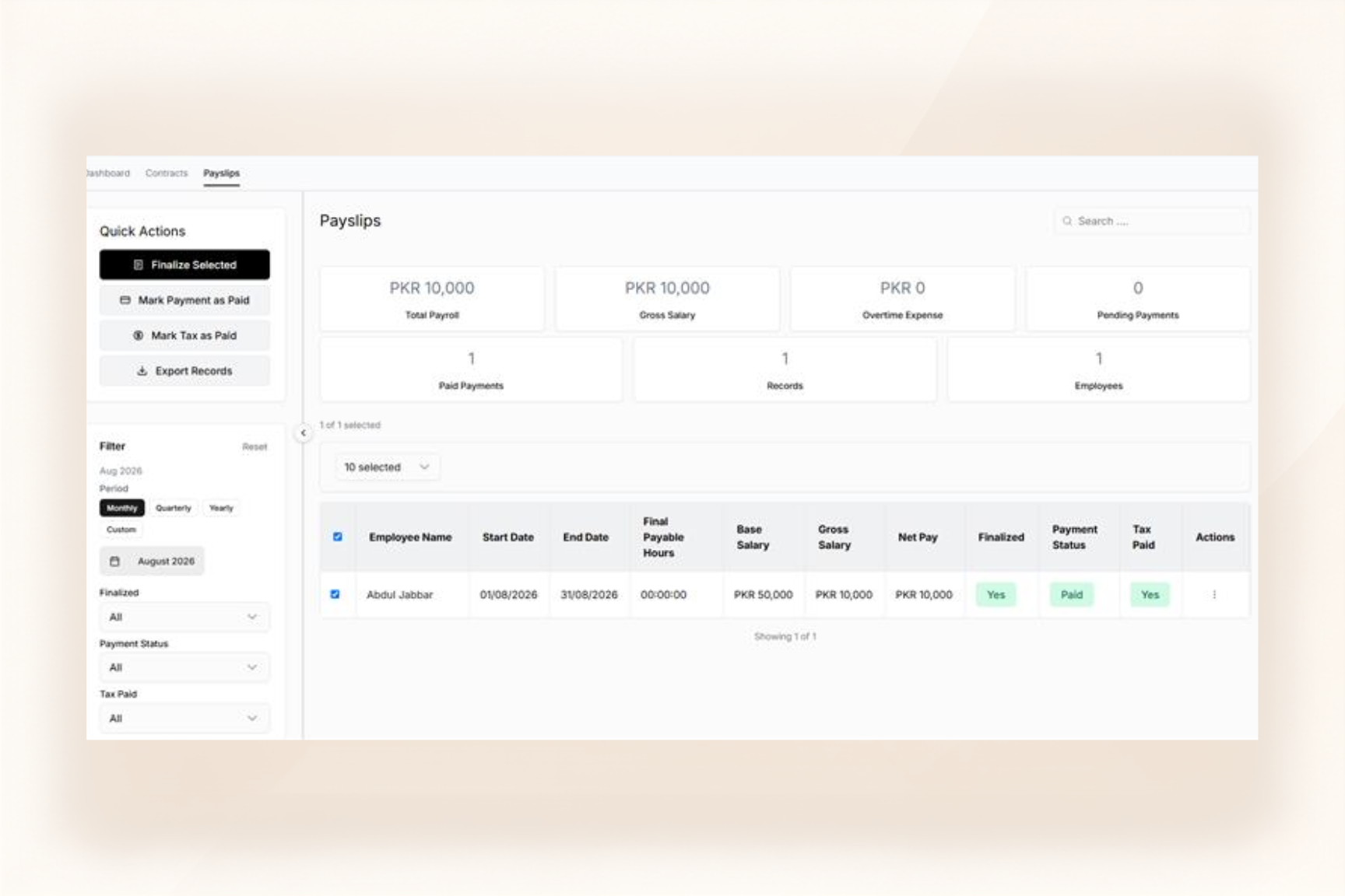 Attendance-Based Payroll & Payslips