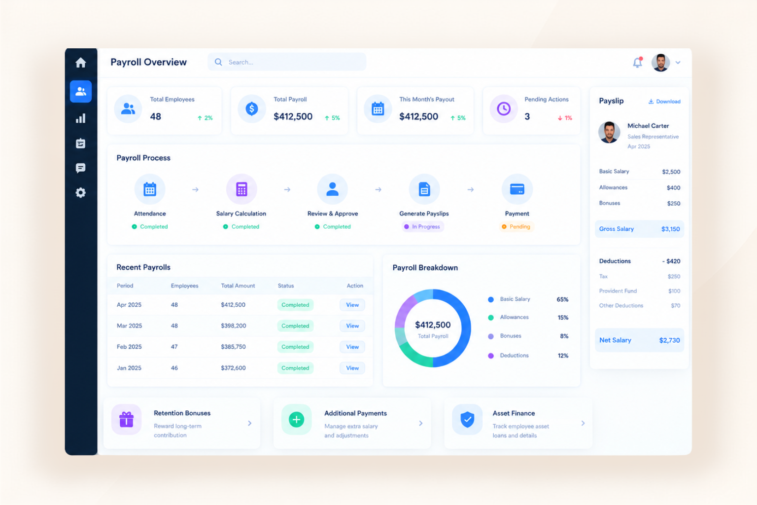 Unified workflows for salary / payroll
